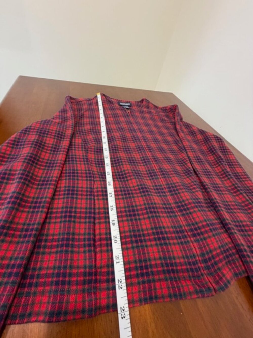 Land’s End Plaid Red Zipper Cotton Top Size L. - Picture 8 of 13
